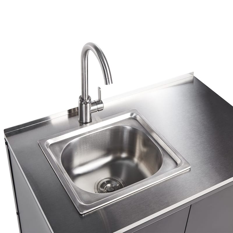 Kökskåp med vask Vilama - Svart - Trädgård & spabad - Grillar & matlagning utomhus - Utekök - Färdiga utekök