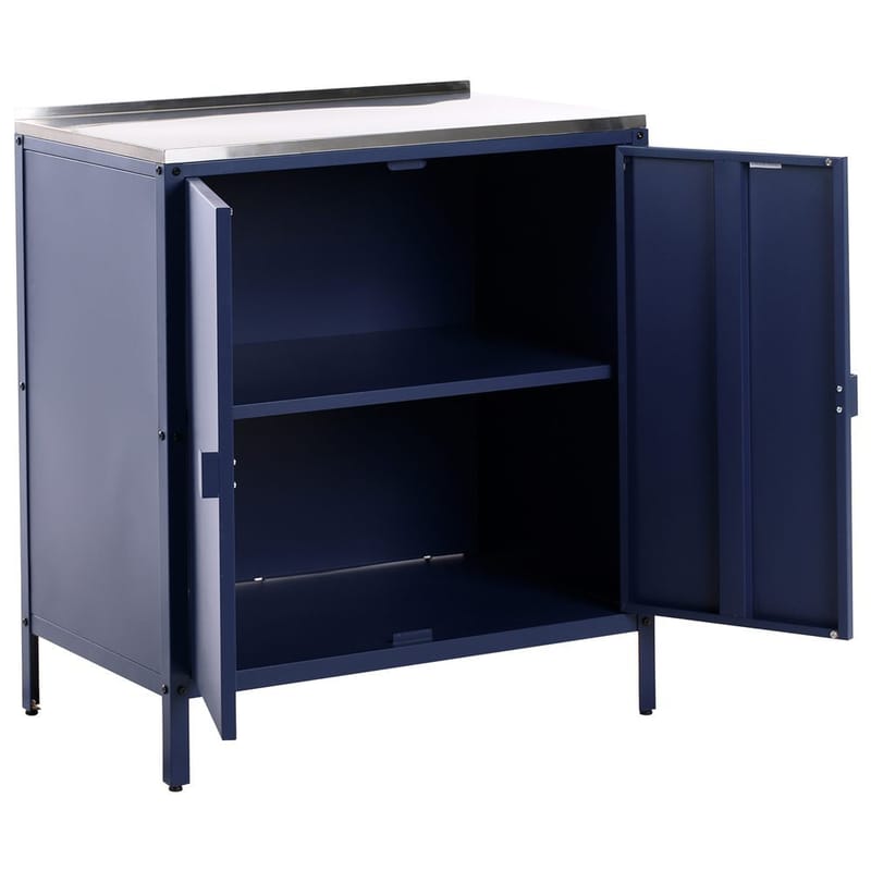 Kökskåp Vilama - Blå, Silver - Trädgård & spabad - Grillar & matlagning utomhus - Utekök - Färdiga utekök