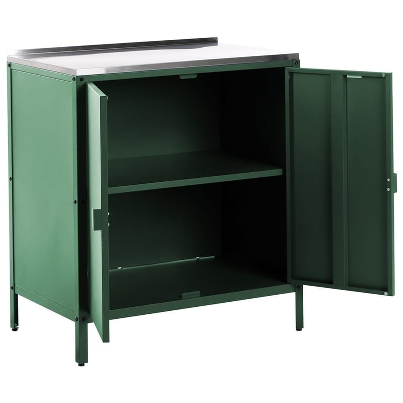 Kökskåp Vilama - Grön, Silver - Trädgård & spabad - Grillar & matlagning utomhus - Utekök - Färdiga utekök