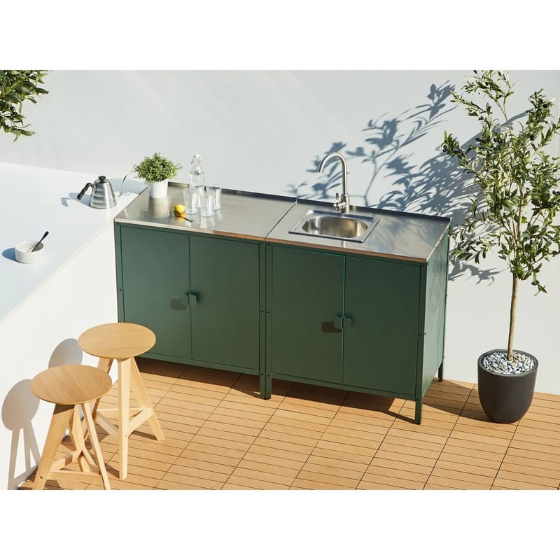 Kökskåp Vilama - Grön, Silver - Trädgård & spabad - Grillar & matlagning utomhus - Utekök - Färdiga utekök
