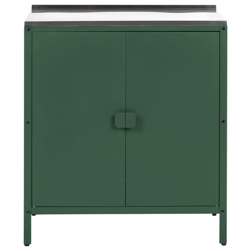 Kökskåp Vilama - Grön, Silver - Trädgård & spabad - Grillar & matlagning utomhus - Utekök - Färdiga utekök