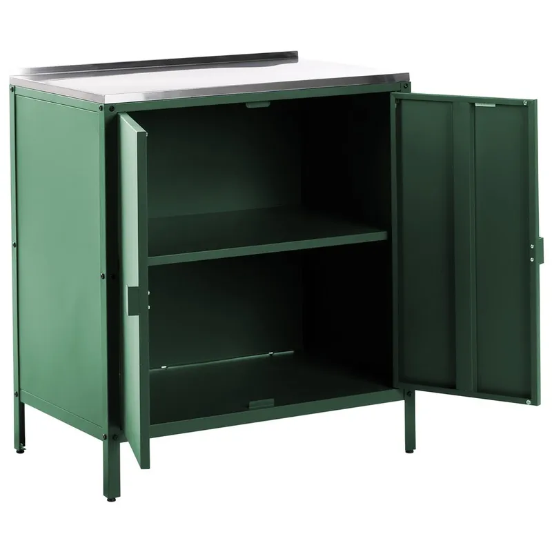 Kökskåp Vilama - Grön, Silver - Trädgård & spabad - Grillar & matlagning utomhus - Utekök - Färdiga utekök