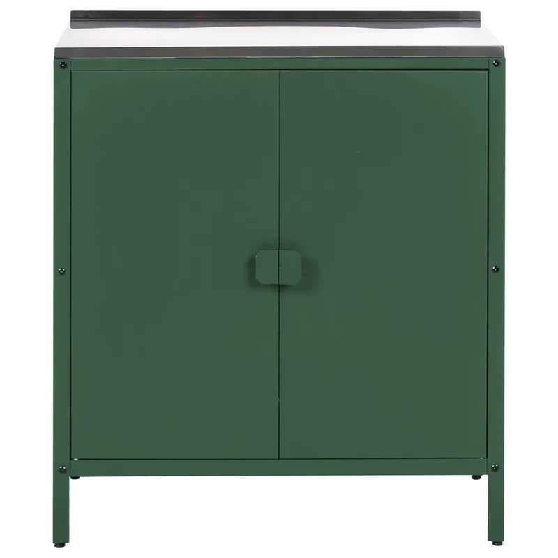 Kökskåp Vilama - Grön, Silver - Trädgård & spabad - Grillar & matlagning utomhus - Utekök - Färdiga utekök