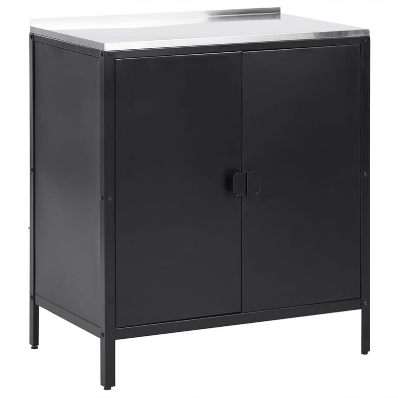 Kökskåp Vilama - Svart, Silver - Trädgård & spabad - Grillar & matlagning utomhus - Utekök - Färdiga utekök