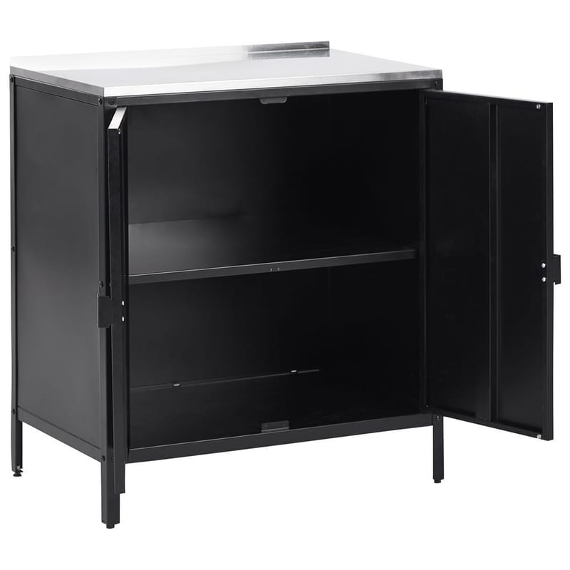 Kökskåp Vilama - Svart, Silver - Trädgård & spabad - Grillar & matlagning utomhus - Utekök - Färdiga utekök