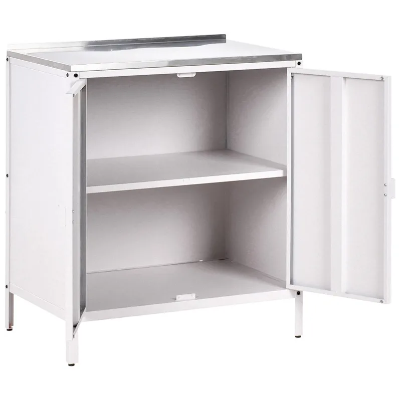 Kökskåp Vilama - Vit, Silver - Trädgård & spabad - Grillar & matlagning utomhus - Utekök - Färdiga utekök
