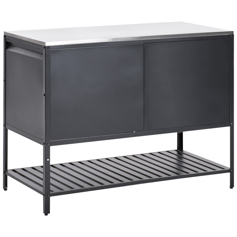 Köksskåp För Utomhusbruk Maenza Stål - Svart/Silver - Trädgård & spabad - Grillar & matlagning utomhus - Utekök - Färdiga utekök