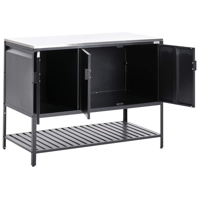 Köksskåp För Utomhusbruk Maenza Stål - Svart/Silver - Trädgård & spabad - Grillar & matlagning utomhus - Utekök - Färdiga utekök