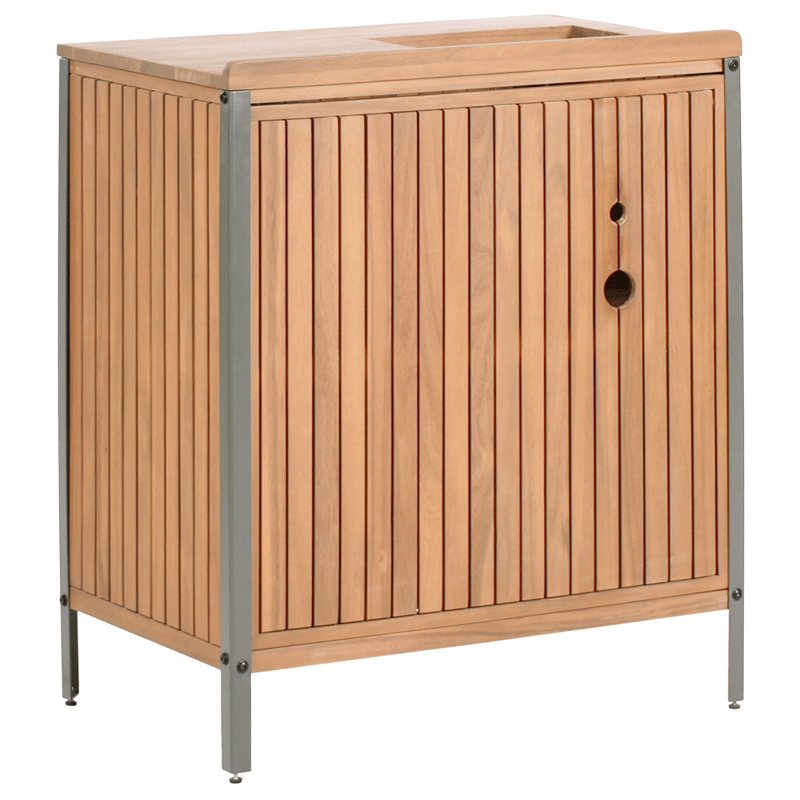 Köksskåp med Vask För Utomhusbruk Ivrea Akaciaträ - Brun/Silver/Grå - Trädgård & spabad - Grillar & matlagning utomhus - Utekök - Färdiga utekök