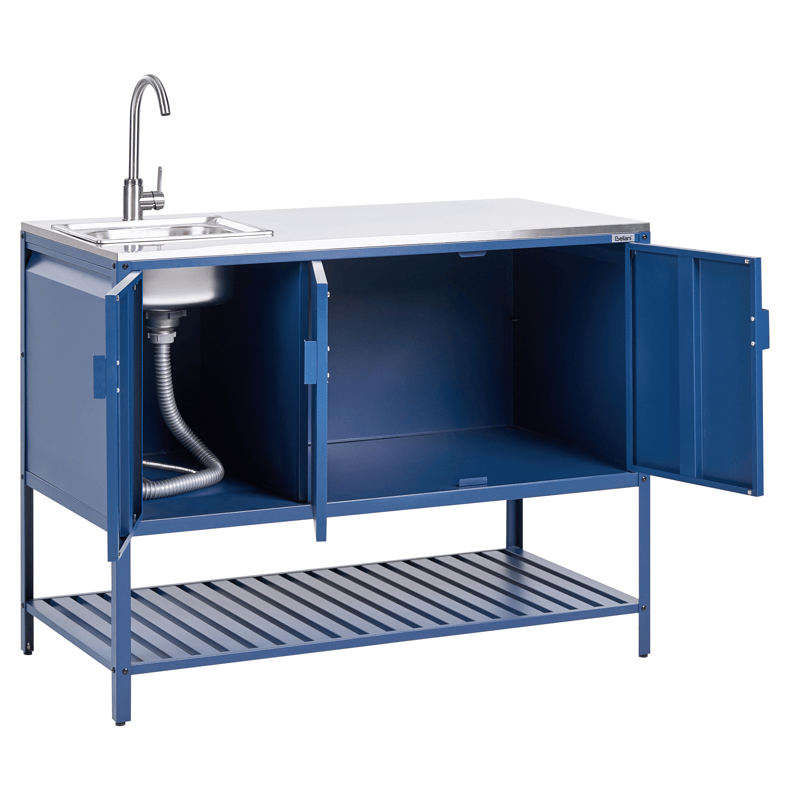 Köksskåp med Vask För Utomhusbruk Maenza Stål - Blå/Silver - Trädgård & spabad - Grillar & matlagning utomhus - Utekök - Färdiga utekök