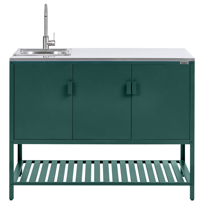 Köksskåp med Vask För Utomhusbruk Maenza Stål - Grön/Svart - Trädgård & spabad - Grillar & matlagning utomhus - Utekök - Färdiga utekök