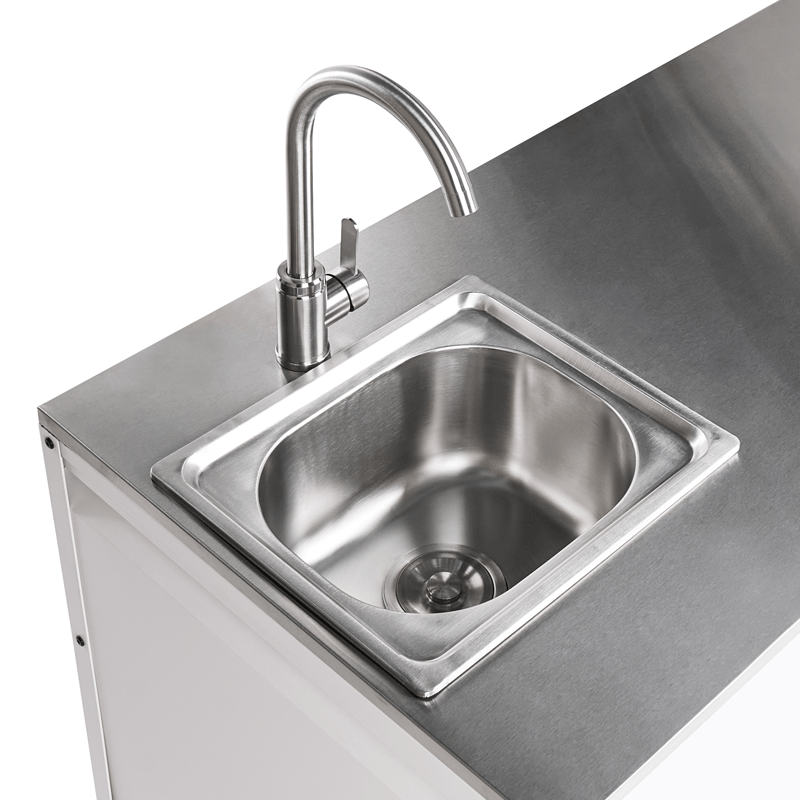 Köksskåp med Vask För Utomhusbruk Maenza Stål - Vit/Svart - Trädgård & spabad - Grillar & matlagning utomhus - Utekök - Färdiga utekök