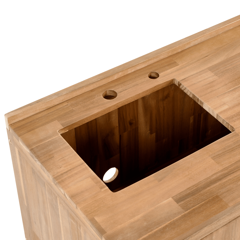 Köksskåp med Vask För Utomhusbruk Venosa Akaciaträ - Brun/Silver/Svart - Trädgård & spabad - Grillar & matlagning utomhus - Utekök - Färdiga utekök