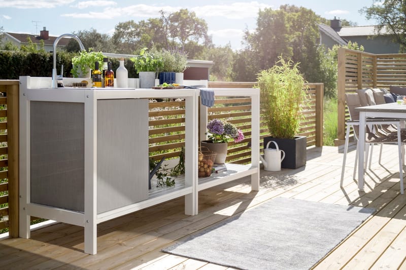 Hillerstorp Läckö Utekök 110x61 cm 98xVit - Vit - Trädgård & spabad - Grillar & matlagning utomhus - Utekök - Färdiga utekök