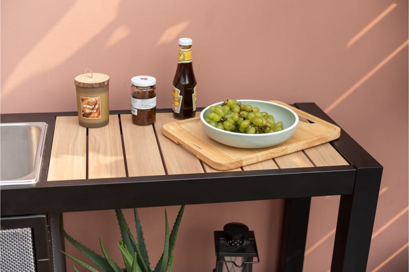 Panama Utekök utan grill 132x48 cm Svart - Lifestyle Garden - Trädgård & spabad - Grillar & matlagning utomhus - Utekök - Färdiga utekök