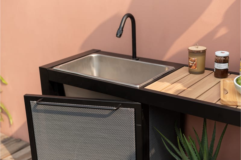 Panama Utekök utan grill 132x48 cm Svart - Lifestyle Garden - Trädgård & spabad - Grillar & matlagning utomhus - Utekök - Färdiga utekök
