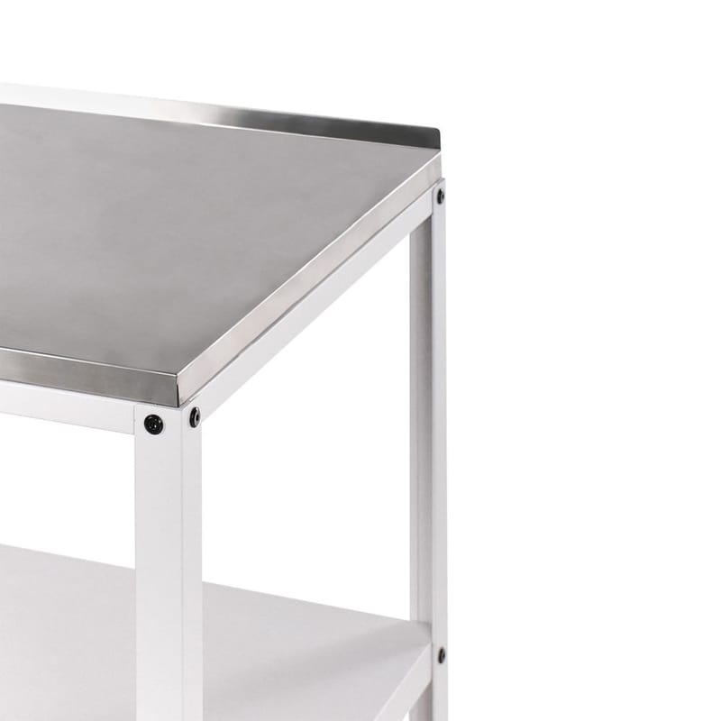 Liten köksö Vilama - Vit, Silver - Trädgård & spabad - Grillar & matlagning utomhus - Utekök - Färdiga utekök