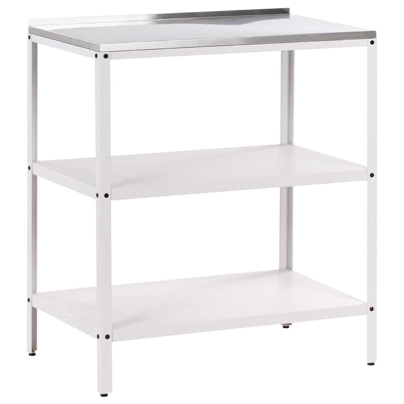 Stor köksö Vilama - Vit, Silver - Trädgård & spabad - Grillar & matlagning utomhus - Utekök - Färdiga utekök