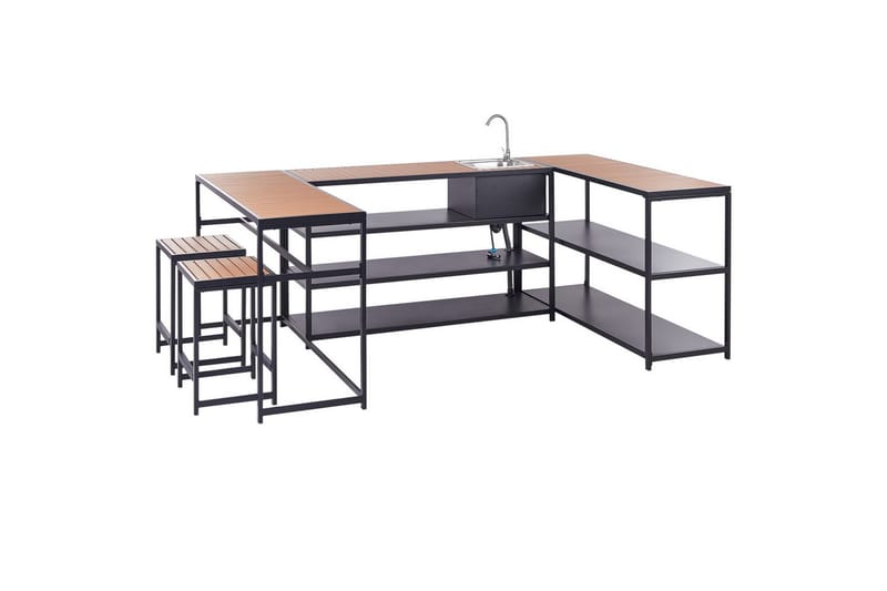 Trädgårdskök Avetrana 150x50x116 cm - 150x50x116 cm - Trädgård & spabad - Grillar & matlagning utomhus - Utekök - Bygga utekök