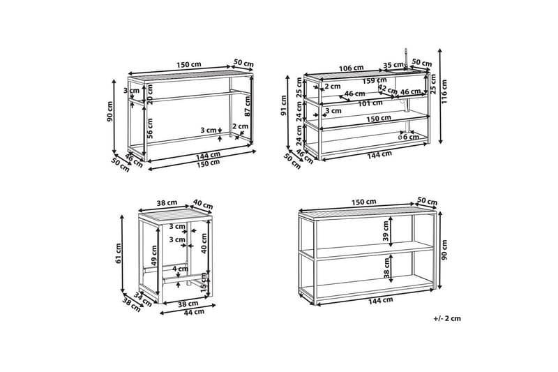 Trädgårdskök Avetrana 150x50x116 cm - 150x50x116 cm - Trädgård & spabad - Grillar & matlagning utomhus - Utekök - Bygga utekök