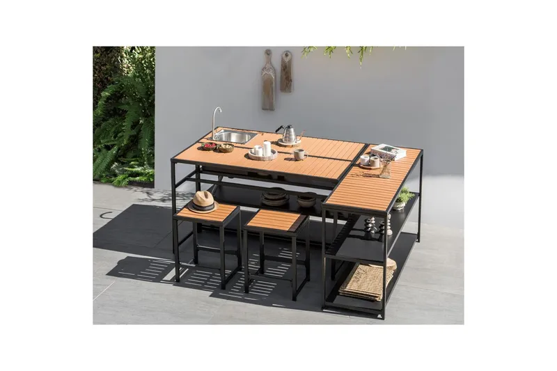 Trädgårdskök Avetrana 159x50x116 cm - 159x50x116 cm - Trädgård & spabad - Grillar & matlagning utomhus - Utekök - Bygga utekök