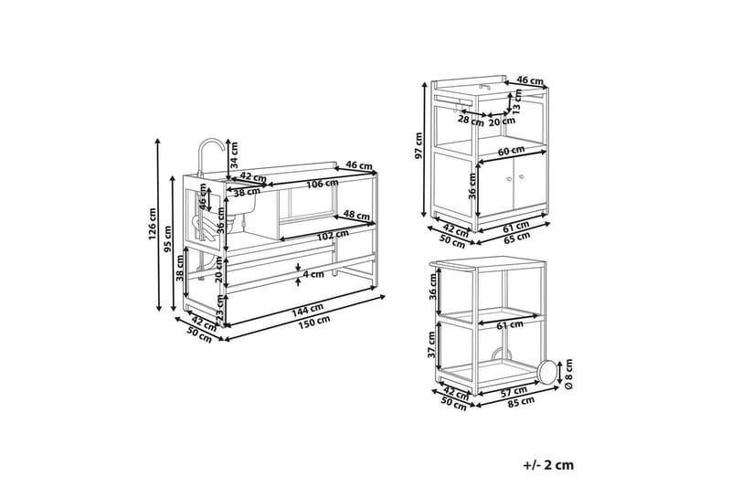 Trädgårdskök Ortisei Grå - Grå - Trädgård & spabad - Grillar & matlagning utomhus - Utekök - Färdiga utekök