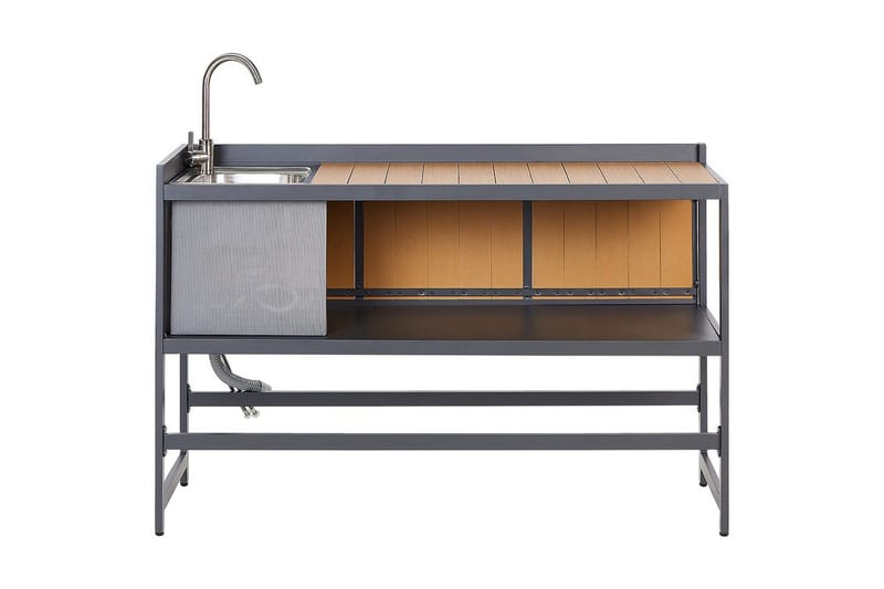 Trädgårdskök Ortisei Ljus trä/grå - Ljus trä/grå - Trädgård & spabad - Grillar & matlagning utomhus - Utekök - Färdiga utekök