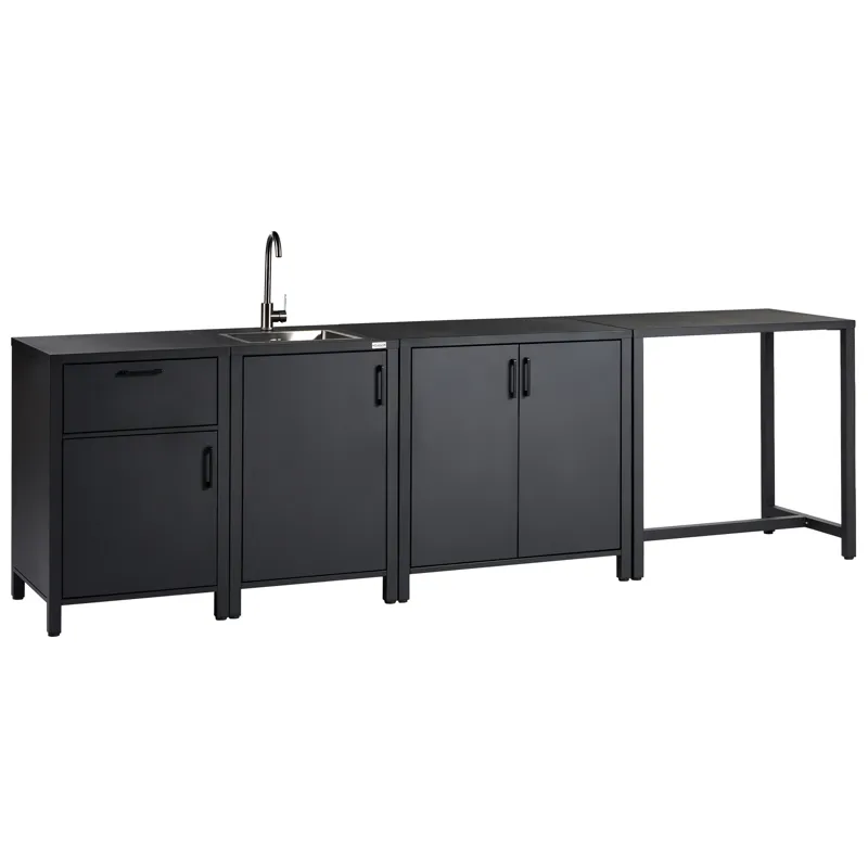 Utekök med Vask Rocha Aluminum, Grå