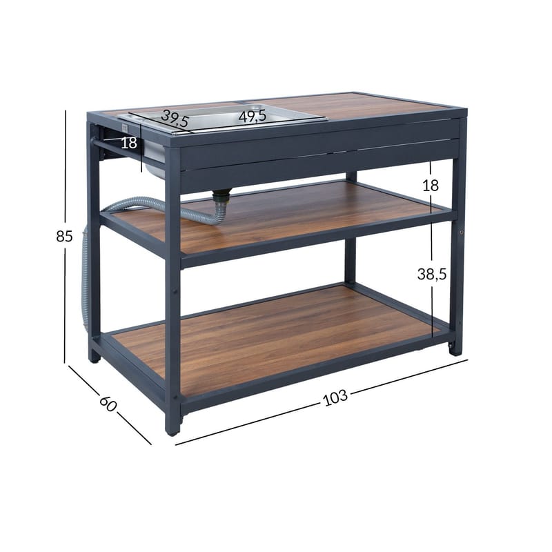 Uteköksmodul Boden 103x60x85 cm - Grå - Trädgård & spabad - Grillar & matlagning utomhus - Utekök - Färdiga utekök
