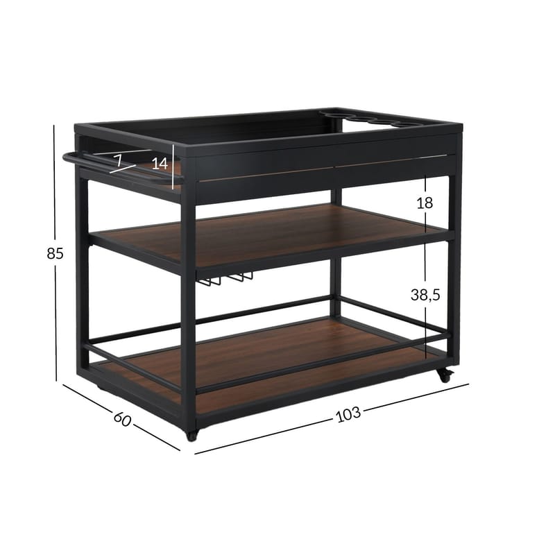 Uteköksmodul Boden 110x60x85 cm - Mörkgrå - Trädgård & spabad - Grillar & matlagning utomhus - Utekök - Färdiga utekök