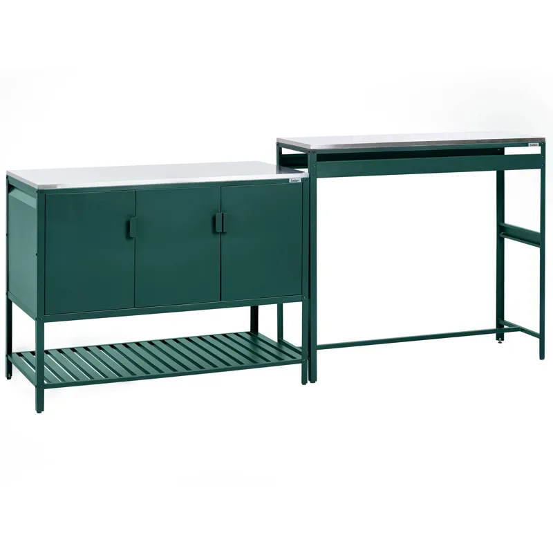 Uteköksset i 2 Delar med Barbord Maenza Stål, Grön/Svart