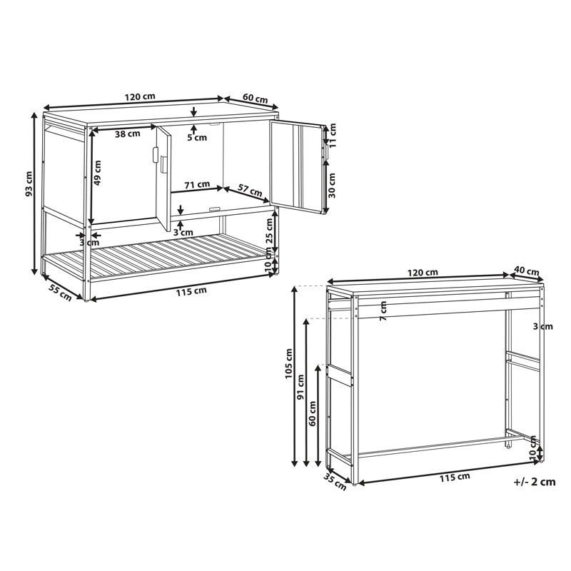 Uteköksset i 2 Delar med Barbord Maenza Stål - Grön/Svart - Trädgård & spabad - Grillar & matlagning utomhus - Utekök - Färdiga utekök