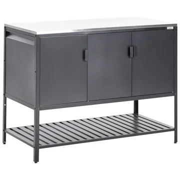 Uteköksset i 2 Delar med Barbord Maenza Stål - Svart/Silver - Trädgård & spabad - Grillar & matlagning utomhus - Utekök - Färdiga utekök
