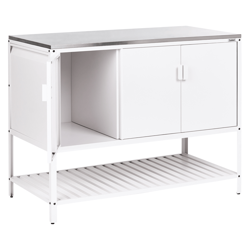 Uteköksset i 2 Delar med Barbord Maenza Stål - Vit/Svart - Trädgård & spabad - Grillar & matlagning utomhus - Utekök - Färdiga utekök