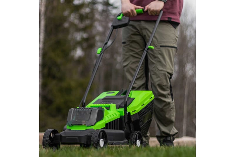 Fornorth Batteridriven Gräsklippare Gh1000E, 20V med Batteri och Laddare - Vit - Trädgård & spabad - Trädgårdsmaskiner - Gräsklippare