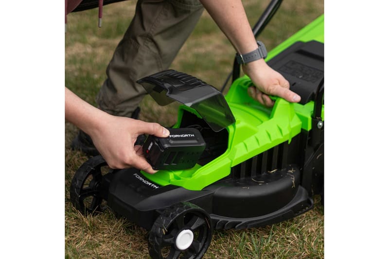 Fornorth Batteridriven Gräsklippare Gh1000E, 20V med Batteri och Laddare - Vit - Trädgård & spabad - Trädgårdsmaskiner - Gräsklippare