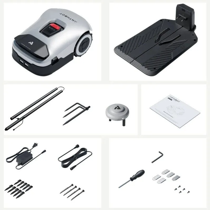 Robotgräsklippare utan slinga 2000m² | RTK + 3D Vision med 4 AI-kameror | ANTHBOT Genie 1000 - Trädgård & spabad - Trädgårdsmaskiner - Gräsklippare - Robotgräsklippare