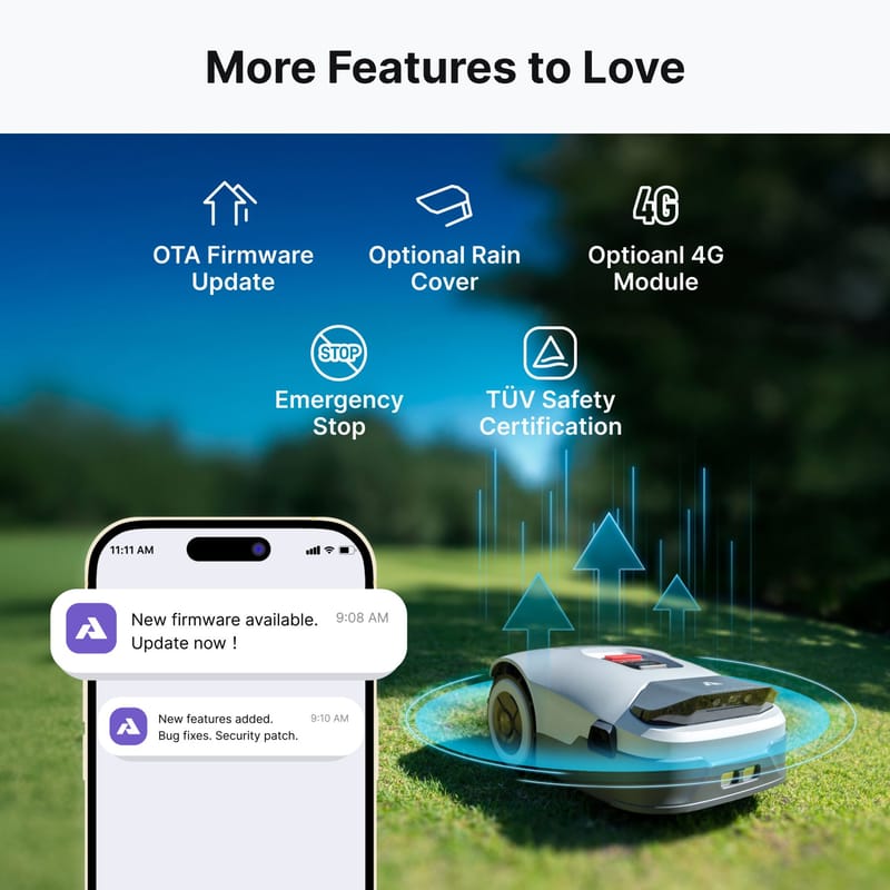 Robotgräsklippare utan slinga 3600m² | Full-Band RTK + 4 AI-kameror | ANTHBOT Genie 3000 - Trädgård & spabad - Trädgårdsmaskiner - Gräsklippare - Robotgräsklippare