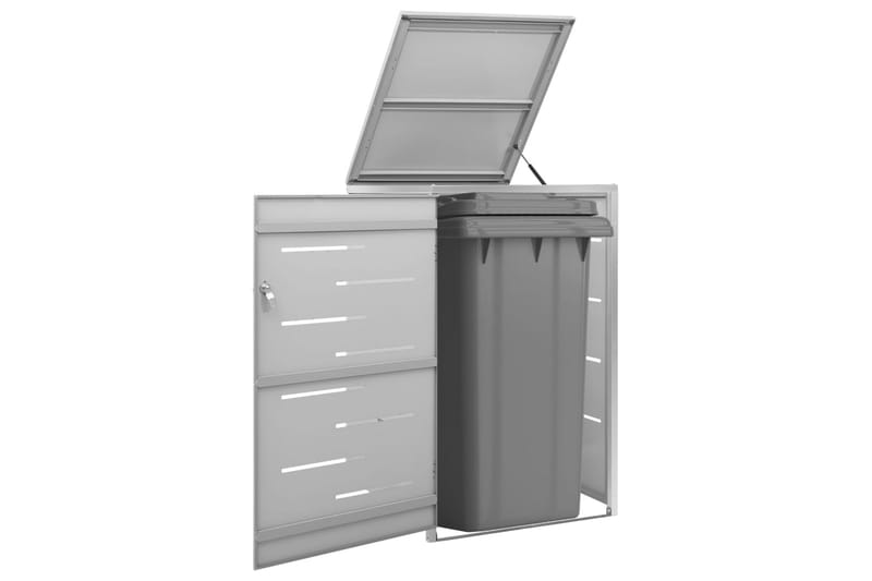 Skjul till ett sopkärl 69x77,5x115 cm rostfritt stål - Grå - Trädgård & spabad - Trädgårdsskötsel - Kompost - Varmkompost & kompostbehållare