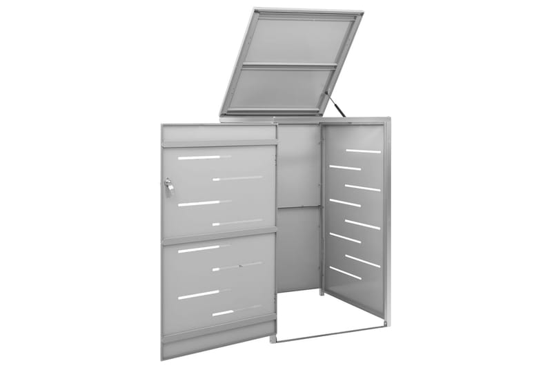Skjul till ett sopkärl 69x77,5x115 cm rostfritt stål - Grå - Trädgård & spabad - Trädgårdsskötsel - Kompost - Varmkompost & kompostbehållare