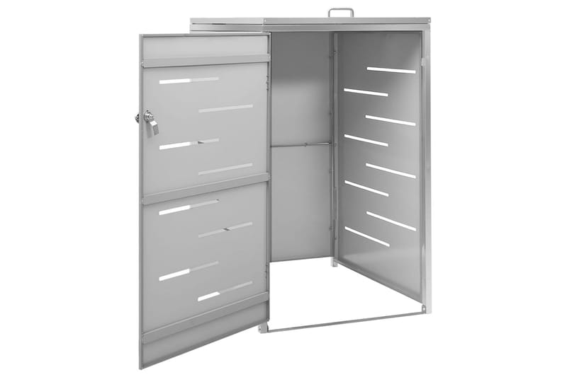 Skjul till ett sopkärl 69x77,5x115 cm rostfritt stål - Grå - Trädgård & spabad - Trädgårdsskötsel - Kompost - Varmkompost & kompostbehållare