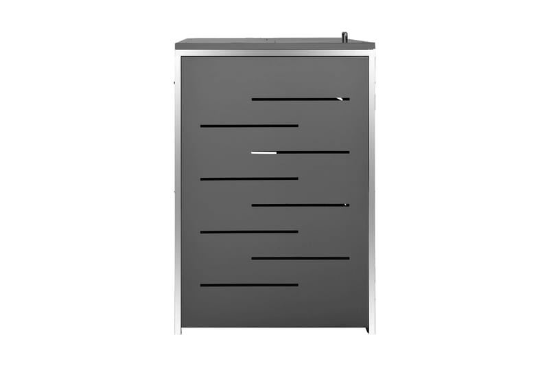 Skjul till fyra sopkärl 276,5x77,5x115,5 cm rostfritt stål - Antracit - Trädgård & spabad - Trädgårdsskötsel - Kompost - Varmkompost & kompostbehållare