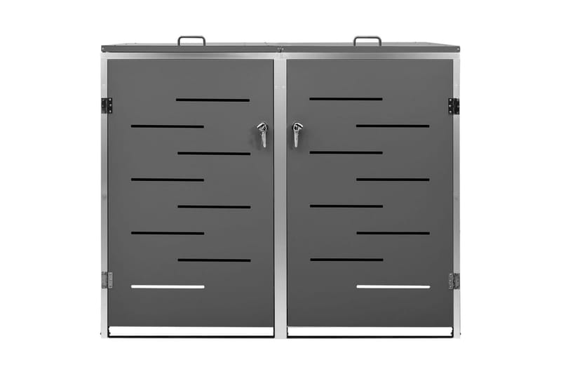 Skjul till två sopkärl 138x77,5x115,5 cm rostfritt stål - Antracit - Trädgård & spabad - Trädgårdsskötsel - Kompost - Varmkompost & kompostbehållare