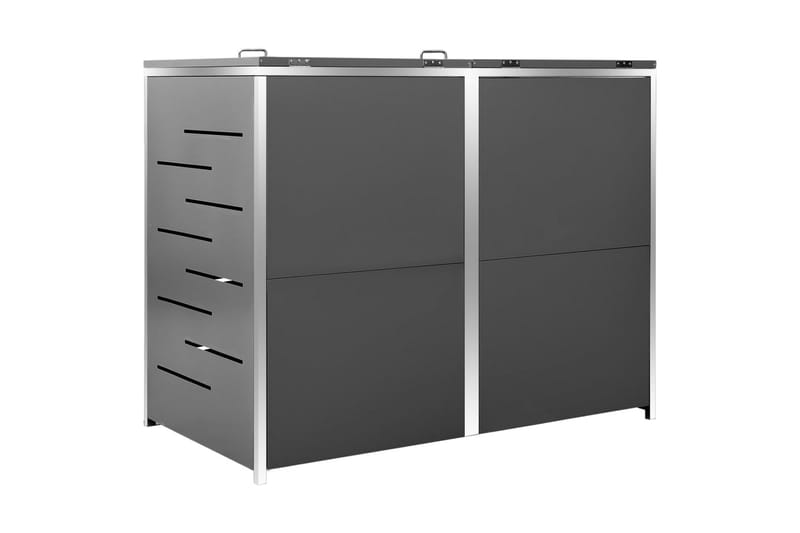 Skjul till två sopkärl 138x77,5x115,5 cm rostfritt stål - Antracit - Trädgård & spabad - Trädgårdsskötsel - Kompost - Varmkompost & kompostbehållare