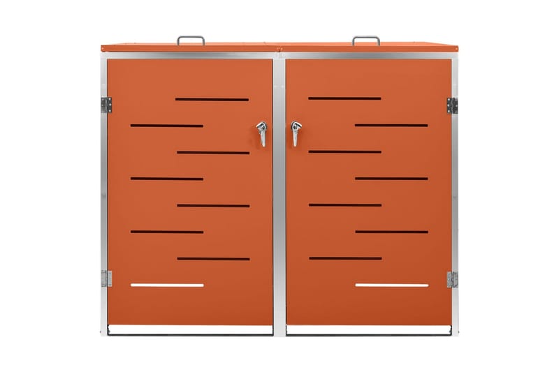Skjul till två sopkärl 138x77,5x115,5 cm rostfritt stål - Orange - Trädgård & spabad - Trädgårdsskötsel - Kompost - Varmkompost & kompostbehållare