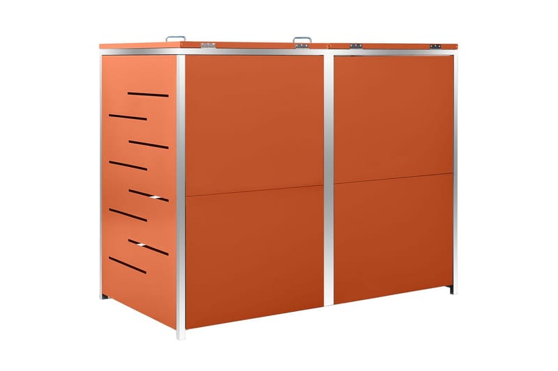 Skjul till två sopkärl 138x77,5x115,5 cm rostfritt stål - Orange - Varmkompost & kompostbehållare