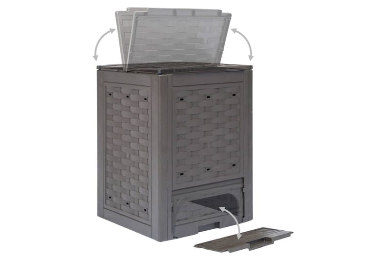 Trädgårdskompost brun 60x60x83 cm 300 L plastrotting - Brun - Trädgård & spabad - Trädgårdsskötsel - Kompost - Varmkompost & kompostbehållare