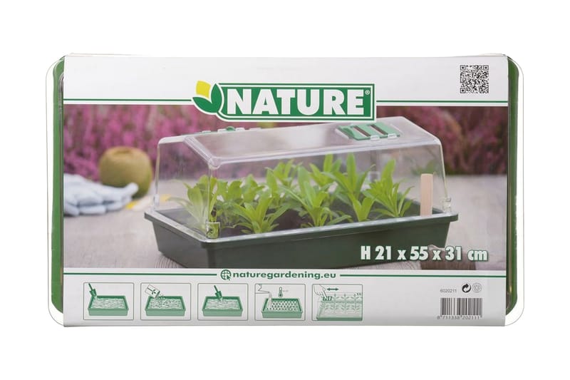 Nature Miniväxthus 55x31x21 cm - Groddbox - Pluggbox