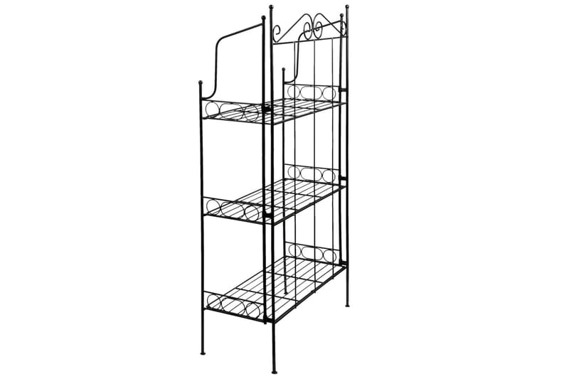 Esschert Design Växthylla med 3 hyllplan L - Svart - Blomhylla & blomstativ