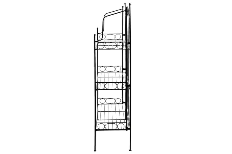 Esschert Design Växthylla med 3 hyllplan L - Svart - Blomhylla & blomstativ